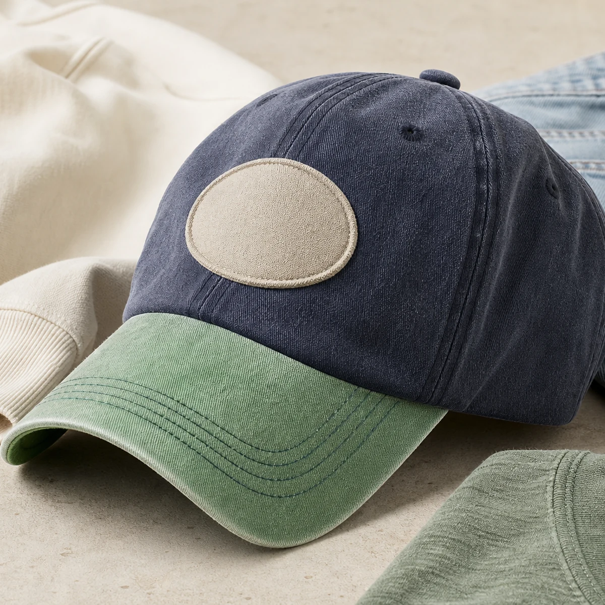 Pigment-Dyed Cap with Fashion Undervisor (Embroidery)